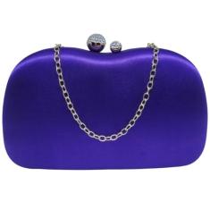 Bolsa Feminina Clutch De Festa Cetim Fecho Metal Dourado - Lika Bijute