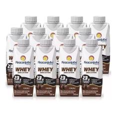 Kit 12 Whey Protein Zero Lactose Piracanjuba 250ml - Cacau