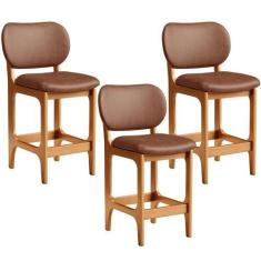 Kit 03 Banquetas Baixa Bar Cozinha E Sala De Jantar Fixa Betta L02 Imb