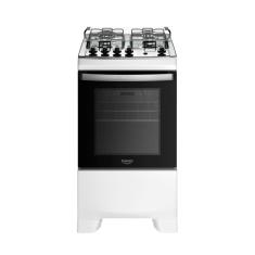 Fogão 4 Bocas Branco Com Mesa Inox Dako Supreme Bivolt