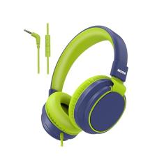 MIDOLA Fone de ouvido infantil Volume Limited 85/110dB Over-Ear/On-Ear com proteção contra ruído sonoro dobrável com cabo auxiliar embutido de 3,5 mm com microfone para crianças, escola, celular,