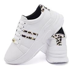 Tênis Chunky Feminino Casual Com Onça-Feminino