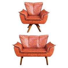 Sofá Namoradeira e Poltrona Giratória MM30 Opala Corano D03 - D'Rossi 