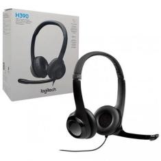Headset com fio USB Logitech H390 Preto