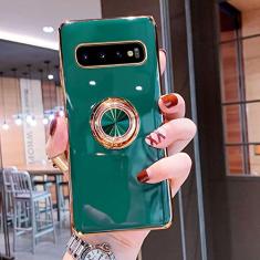 Capa magnética de chapeamento de luxo para Samsung Galaxy A52 A53 S21 FE S22 Ultra S10 S20 Plus Note 20 10 9 A72 A 52 53 Capa de Suporte de Anel, Verde Escuro, Para Samsung A52 5G