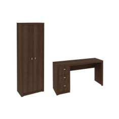 Escritório C/ Mesa Para Computador Armário Carvalho