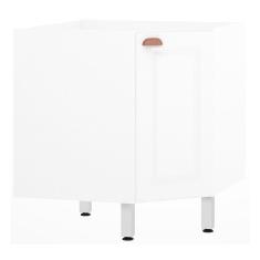 Balcão De Cozinha S/ Tampo Canto Diagonal 1 Porta Branco Po