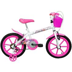 Bicicleta Infantil Aro 16 Pinky Branco e Rosa Track Bikes