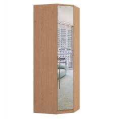 Guarda Roupa de Canto Obliquo Modulado 1 Porta com Espelho Elegance Móveis Castro - Angelin/Bouclé/Espelho