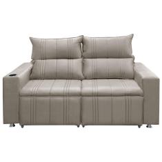 Sofá 2 lugares Retrátil e Reclinável Madri 1,50M C/Molas - Veludo Shop das Cabeceiras