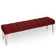 Recamier Estofada Casal Luxo Veludo Cor Marsala