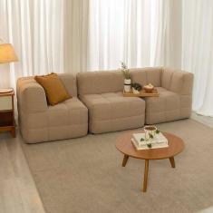 sofá guldi popup com 2 módulos canto e central linho bege