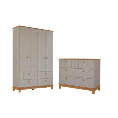 Guarda Roupa e cômoda Retro Permobili Biscoito MDF