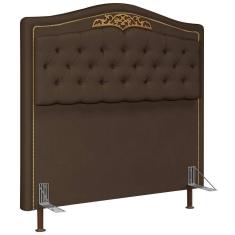 Cabeceira Cama Box Casal 140Cm Suede Chocolate