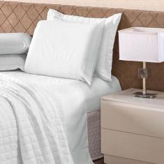 Jogo de Lençol Classic Queen Liso 3 peças - RT MAGAZINE, Branco