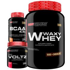 Kit Waxy Whey (35%) 900g + BCAA 100g + Pré treino  - Bodybuilders,  Ch