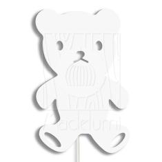 Luminária Abajur Parede Urso Madeira G9 30cm Decoração Bebê - Madelumi