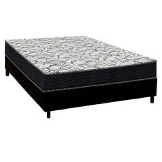 Conjunto Box Casal: Colchão Anatômico Ortobom D45 Airtech 150 + Base Crc Suede Black (138x188)