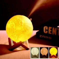 Umidificador Ar Abajur E Lua Cheia 3d Luminária Luz Led Para Decorar S