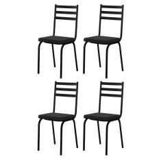 Kit 4 Cadeiras 118 Europa Preto