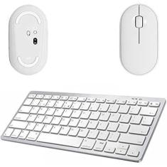 Mouse E Teclado Bluetooth Branco