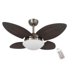 Ventilador Volare Mini P Palmae Tabaco 127V Controle Remoto - CasaH
