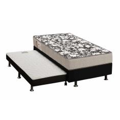 Cama Box C/auxiliar Colchão Espuma Ortobom D26 Physical Ultra Resistente+base Courano Black(88x188)