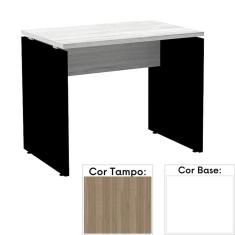 Mesa de Escritório Pé Painel PE25 em MDP 150 x 60 cm Cor Noce Naturalle e Base Branca