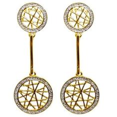 Brinco Folheado Elegance com Ródio Branco Visujóias