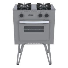 Fogão Portátil 2 Bocas Venax Mini Cook a Gás Grafite