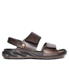 Sandália Masculina Pegada Folie Couro Levitech Marrom, Marrom, 40