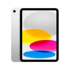 iPad da Apple (10a geração): Com chip A14 Bionic, tela Liquid Retina de 10,9 polegadas, 64 GB Wi-Fi 6 + rede celular 5G, câmera frontal de 12 MP, câmera traseira de 12 MP, Touch ID – Prateado