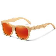 Oculos de Sol Masculino Estilo Madeira Bamboo EZREAL com Proteção uv400 Polarizados 3832 (C5)