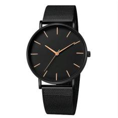 Relógio Masculino Ultrafino Quartz Malha de Aço