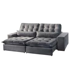 Sofá Bruna 2 Lugares Retrátil e Reclinável 2.10m Suede Móveis Mix