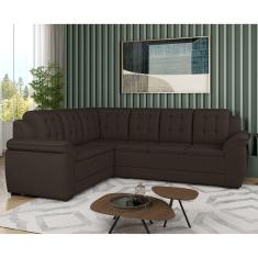 Sofá de Canto para Sala de Estar 05 Lugares Londres Cacau