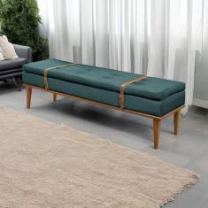 Recamier Luxo Madeira Maciça Londres Azul