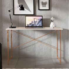 Escrivaninha 76cm Estilo Industrial Cobre/Off White