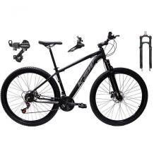 Bicicleta Aro 29 Ksw Xlt Alumínio 24v Câmbios Shimano Garfo Com Trava No Ombro - Preto-prata Tam.19