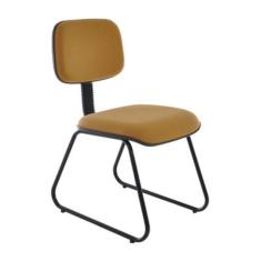 Cadeira Secretária Fixa Trapézio Linha Square Amarelo - Design Office