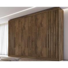 Guarda Roupa 6 Portas c/ 2 Ripadas e 6 Gavetas Potente Braúna - Europa