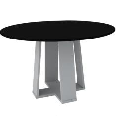 Mesa De Jantar Para 6 Lugares Tampo Redondo Isabela 1,35m Off White Pr