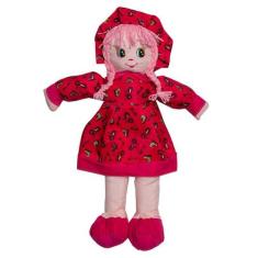 Boneca De Pano Menina Antialergica 50cm Vestido Estampado - Atacadão T