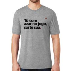Camiseta Tô com azar no jogo, sorte sua - Foca na Moda, Cinza, M
