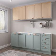 Cozinha Modulada 4 Peças sem Tampo 2 Aéreos 2 Balcões Arizona Cabecasa Madeiramadeira