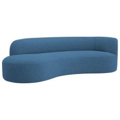 Divã Recamier Orgânico Tokyo 160cm Lado Esquerdo Linho - Amarena Móveis Cor Azul Royal