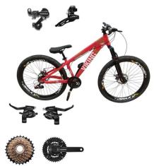 Bicicleta Vikingx Aro 26 Tuff 25 24v Cambio Shiamano Traseiro Dianteir