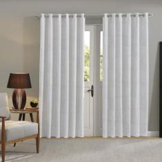 Cortina Jacquard para sala/quarto 2,00 x 1,80 m  Admirare, Branca