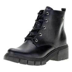 Bota Ramarim Coturno 2412101 Salto Cano Curto Tratorada-Feminino