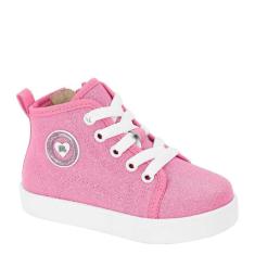 Tênis Botinha Molekinha Confortável Glitter Leve 2118578 - Jeans - 17-Feminino